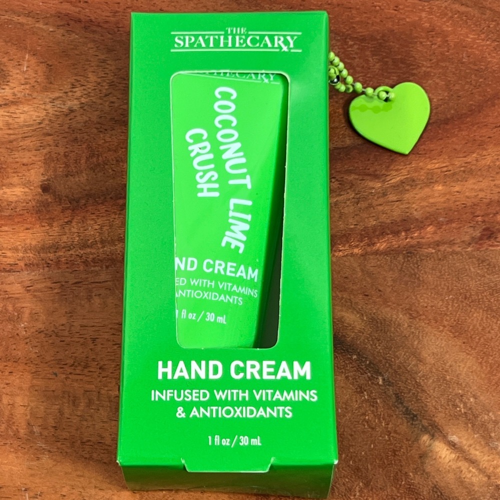 The Spathecary Coconut Lime Crush Hand‎ Cream 1 fl oz DT08782 Green Heart Charm
